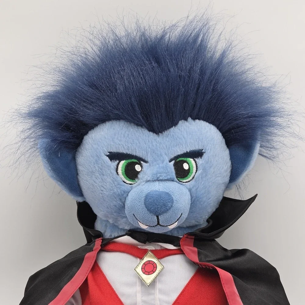 Build A Bear Vampire Blue Teddy Bear Fangs Dracula Shirt‎ and Cape NO PANTS